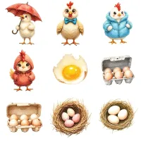 Funny Chicken and Farm Pun Clipart - Cluck Chaos – Image 4
