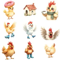 Funny Chicken and Farm Pun Clipart - Cluck Chaos – Image 3