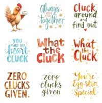 Funny Chicken and Farm Pun Clipart - Cluck Chaos – Image 6