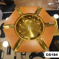 (CG184) نفاظة سيكار  جيفارا الفاخرة - خشب وذهبي – منفضة سيجار فاخرة, خشب طبيعي بوعاء ذهبي, جيفارا (Guevara 1928)