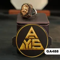 💍 محبس فضة (GA488) - Silver Ring – فضة 925 - عثماني, 8 / 17, 14 غرام