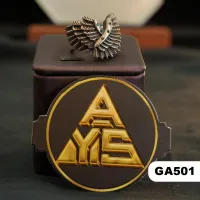 💍 محبس فضة (GA501) - Silver Ring – فضة 925 - عثماني, 9 / 20, 15 غرام