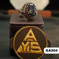 💍 محبس فضة (GA504) - Silver Ring – فضة 925 - عثماني, 11 / 24, 24 غرام