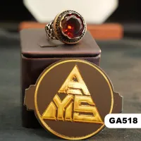 💍 محبس فضة (GA518) - Silver Ring – فضة 925 - عثماني, 10 / 24, 21 غرام