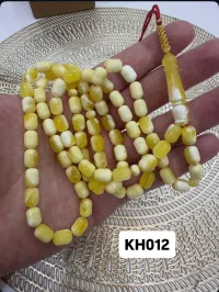 (KH012) سبحة كهرب حر اصلي صندوقي سيراميك بعسل  – Image 2