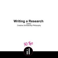 50 Tips - Writing a Research or Creative Scholarship Philosophy – Image 1