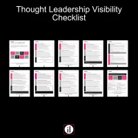 Thought Leadership Visibility Checklist – Image 2