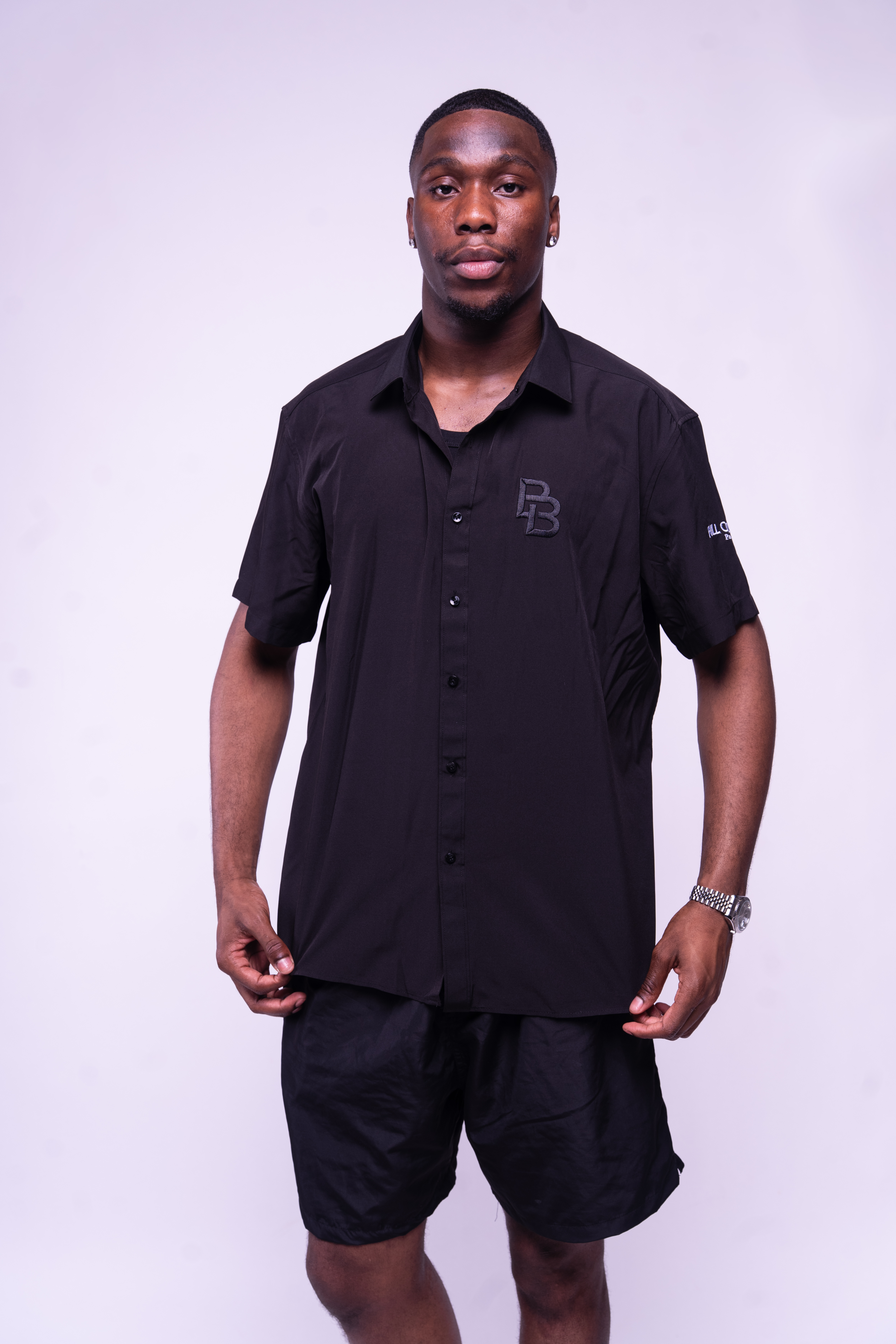 Chemise manches courtes (2 coloris) – Noir, S