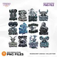 Zodiacs Bubble Font Collection PNG – Image 1