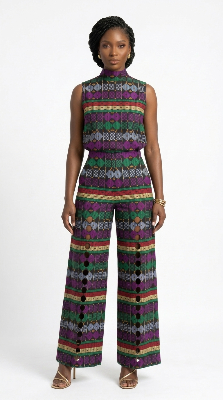  Urban-Luxe Women's Handwoven African Two-Piece Set – Image 1