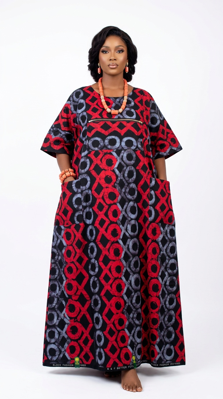Urban-Mum Nursing Maxi Gown | Ankara African Print Breastfeeding-Friendly Dress – Image 1