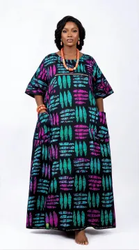 Urban-Mum Nursing Maxi Gown | Ankara African Print Breastfeeding-Friendly Dress – Image 1