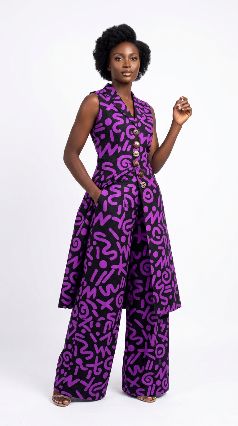 Urban-Elite Elegant Two-Piece Ankara Cotton Set | African Print Top & Skirt/Pants Co-ord – Image 1