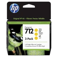 HP 712 Yellow 3-pack 29ml Ink Cartridge - 3ED69A – Image 1