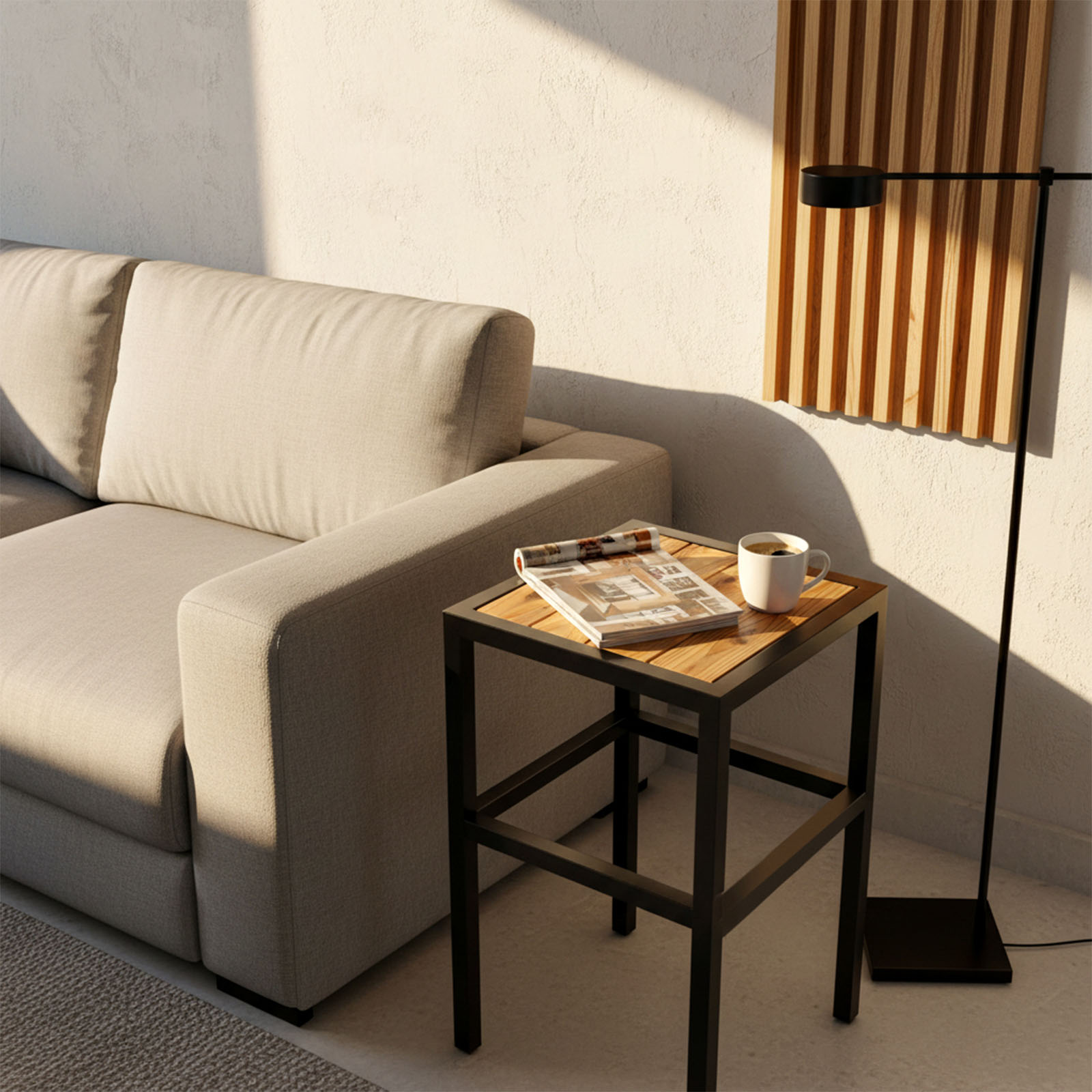 ForgeSide Table - Modern Steel & Wood Side Table for Indoor or Outdoor Living – Image 2