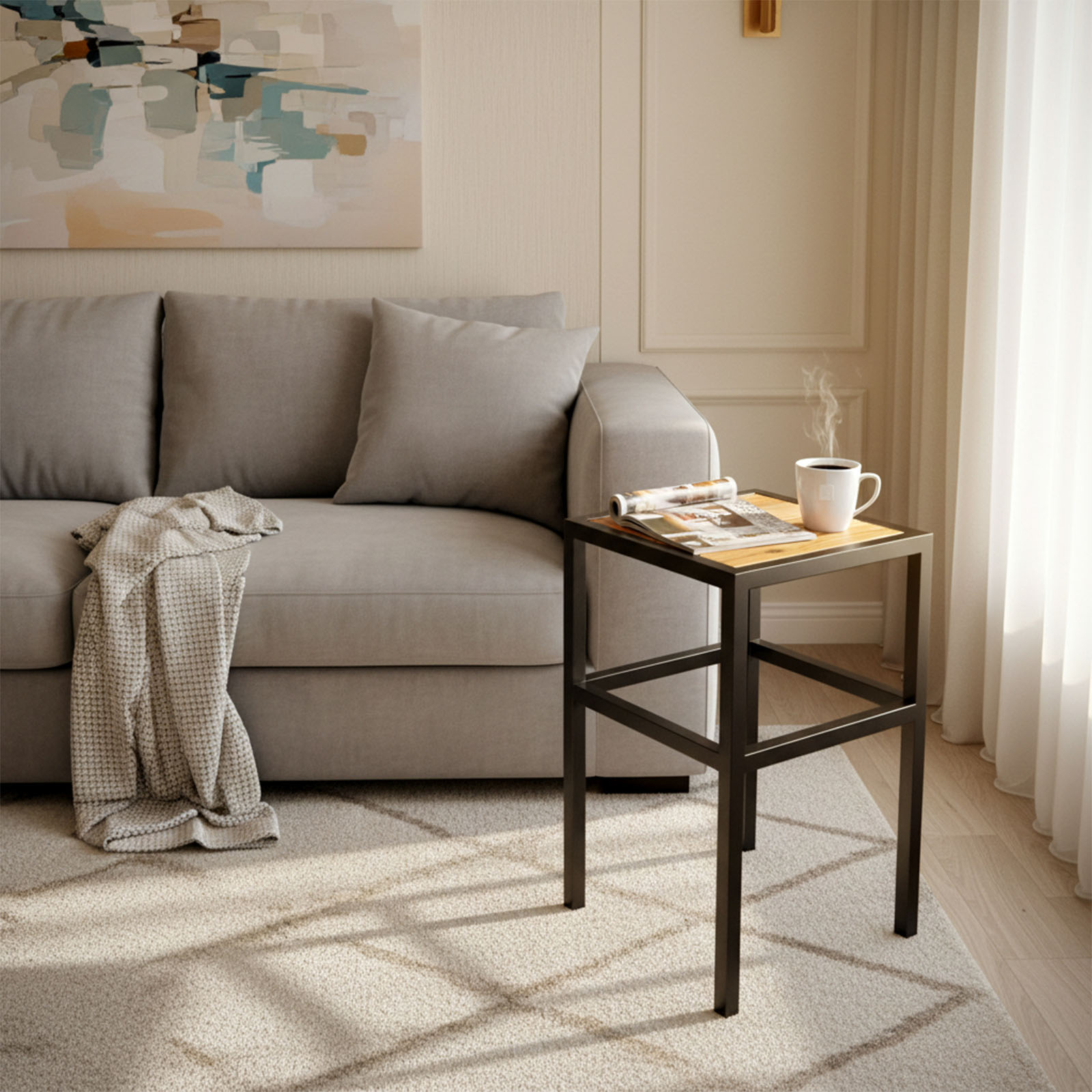 ForgeSide Table - Modern Steel & Wood Side Table for Indoor or Outdoor Living – Image 8