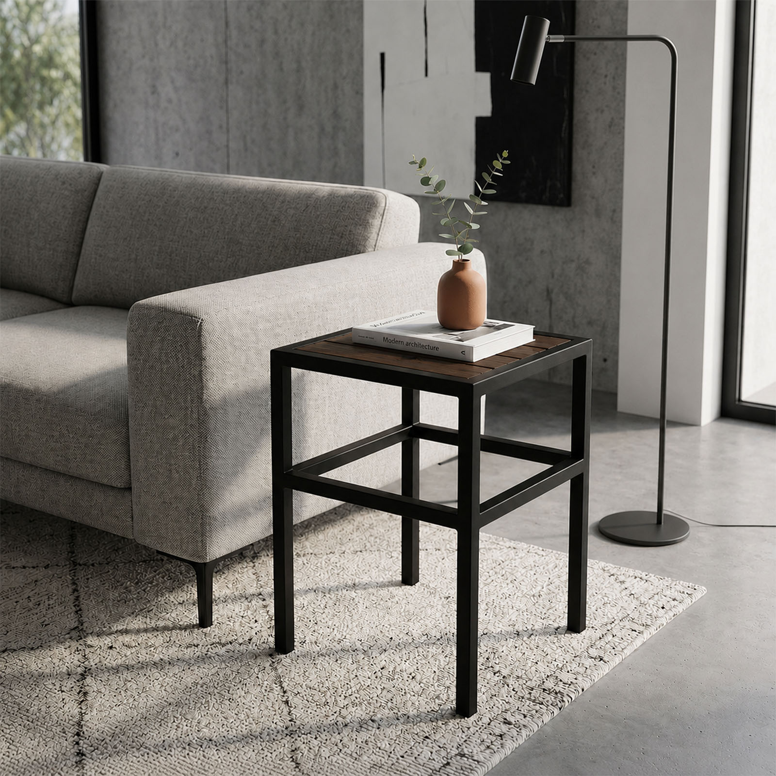 ForgeSide Table - Modern Steel & Wood Side Table for Indoor or Outdoor Living – Image 4