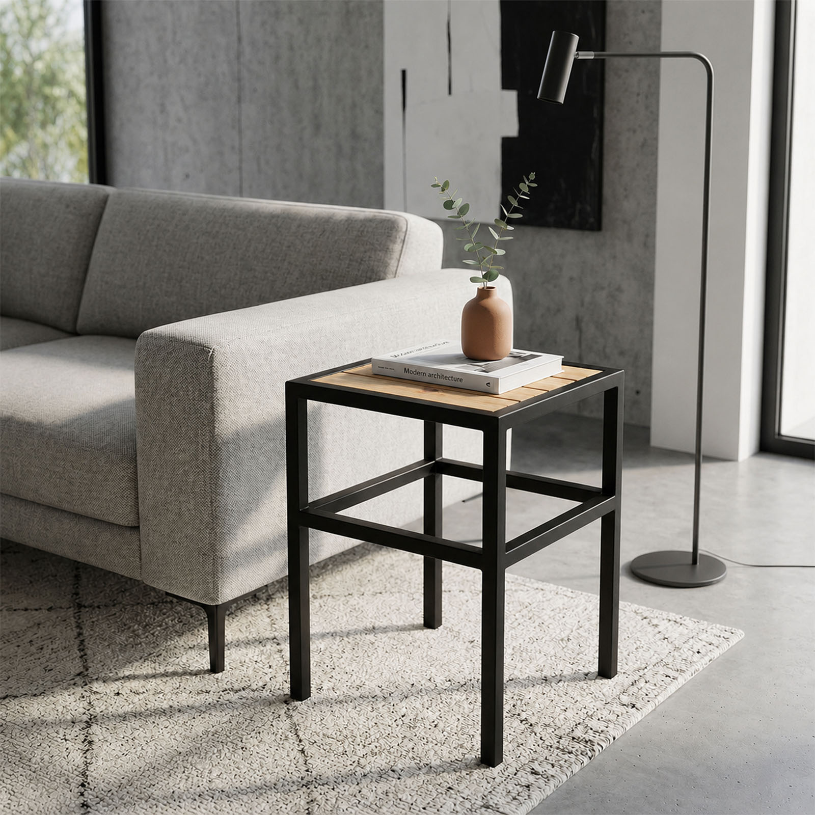 ForgeSide Table - Modern Steel & Wood Side Table for Indoor or Outdoor Living – Image 9