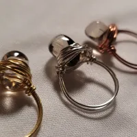 Crystal Fidget Spinner Ring - Copper Wire Wrapped Anxiety Relief Jewelry for Stress & Mindfulness – Image 1