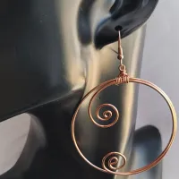Copper Spiral Earrings - Artisan Wire Wrapped Healing Jewelry for Energy & Wellness – Image 1