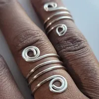 Afrocentric Copper Spiral Ring - Adjustable Wire Wrapped Statement Jewelry for Energy & Cultural Pride – Image 1