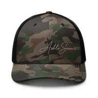 Camouflage trucker hat – Black