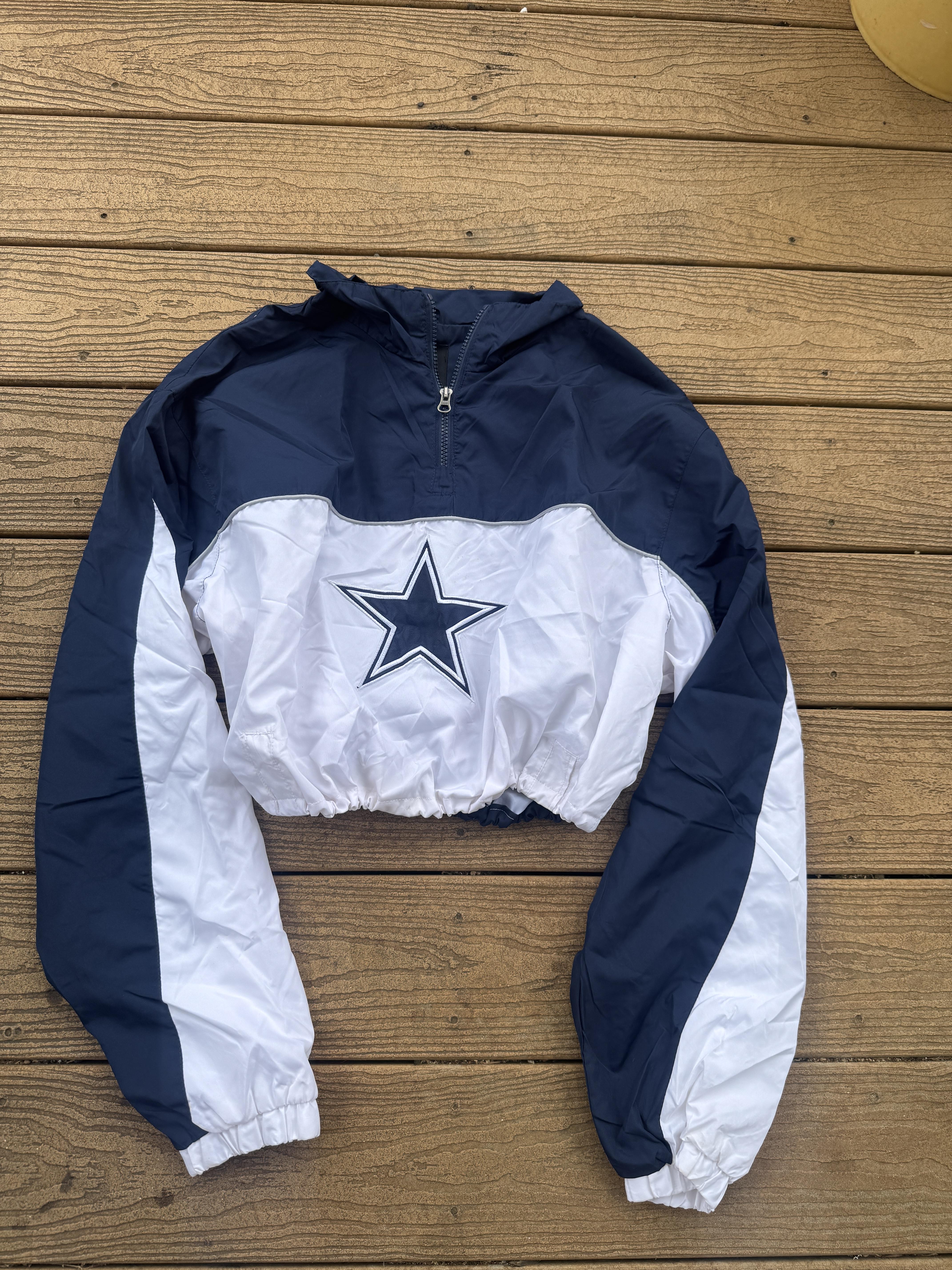 Dallas Cowboys cropped 1/4 zip vintage windbreaker  – Image 1