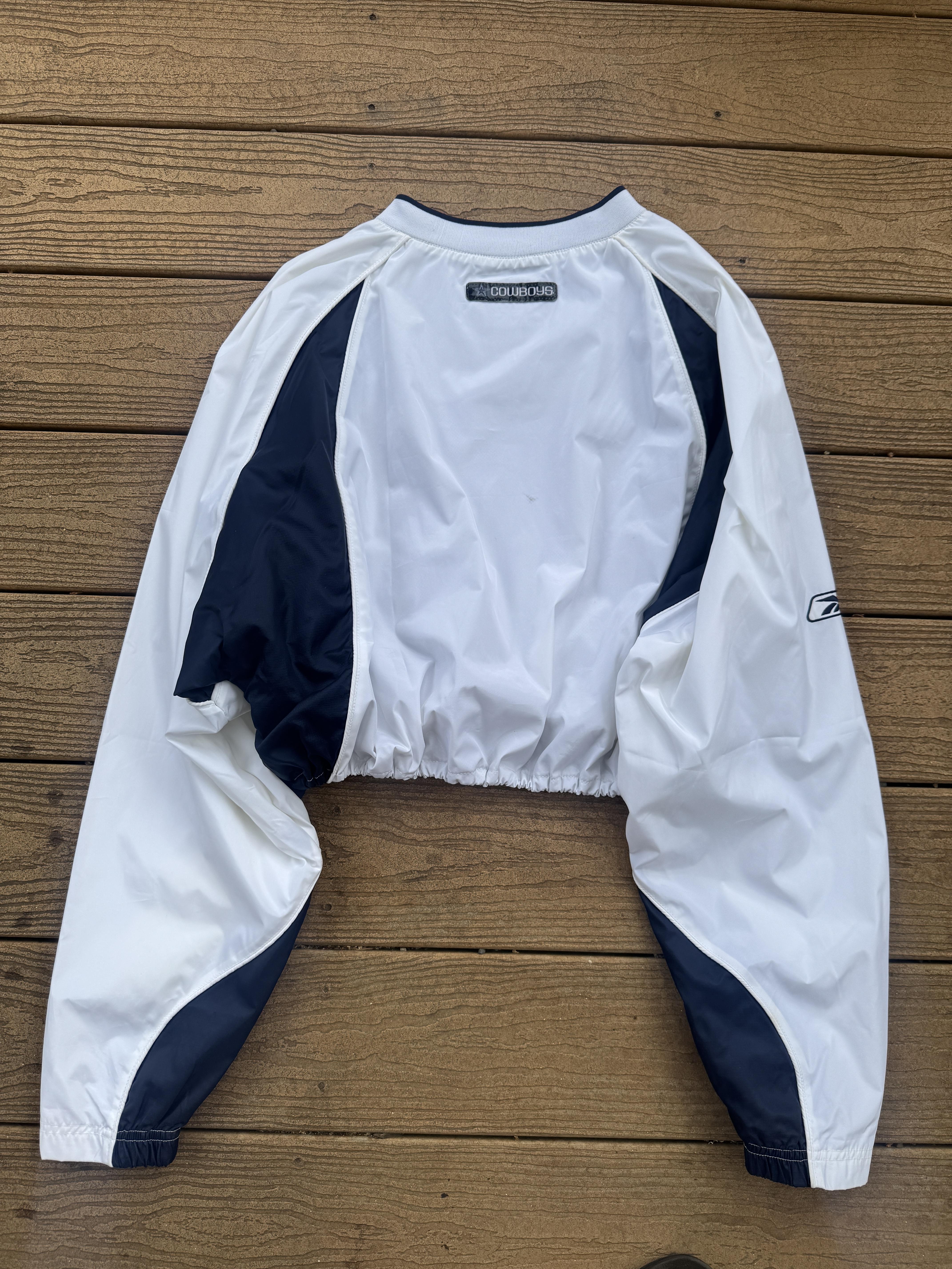 Dallas Cowboys cropped white vintage windbreaker large – Image 2