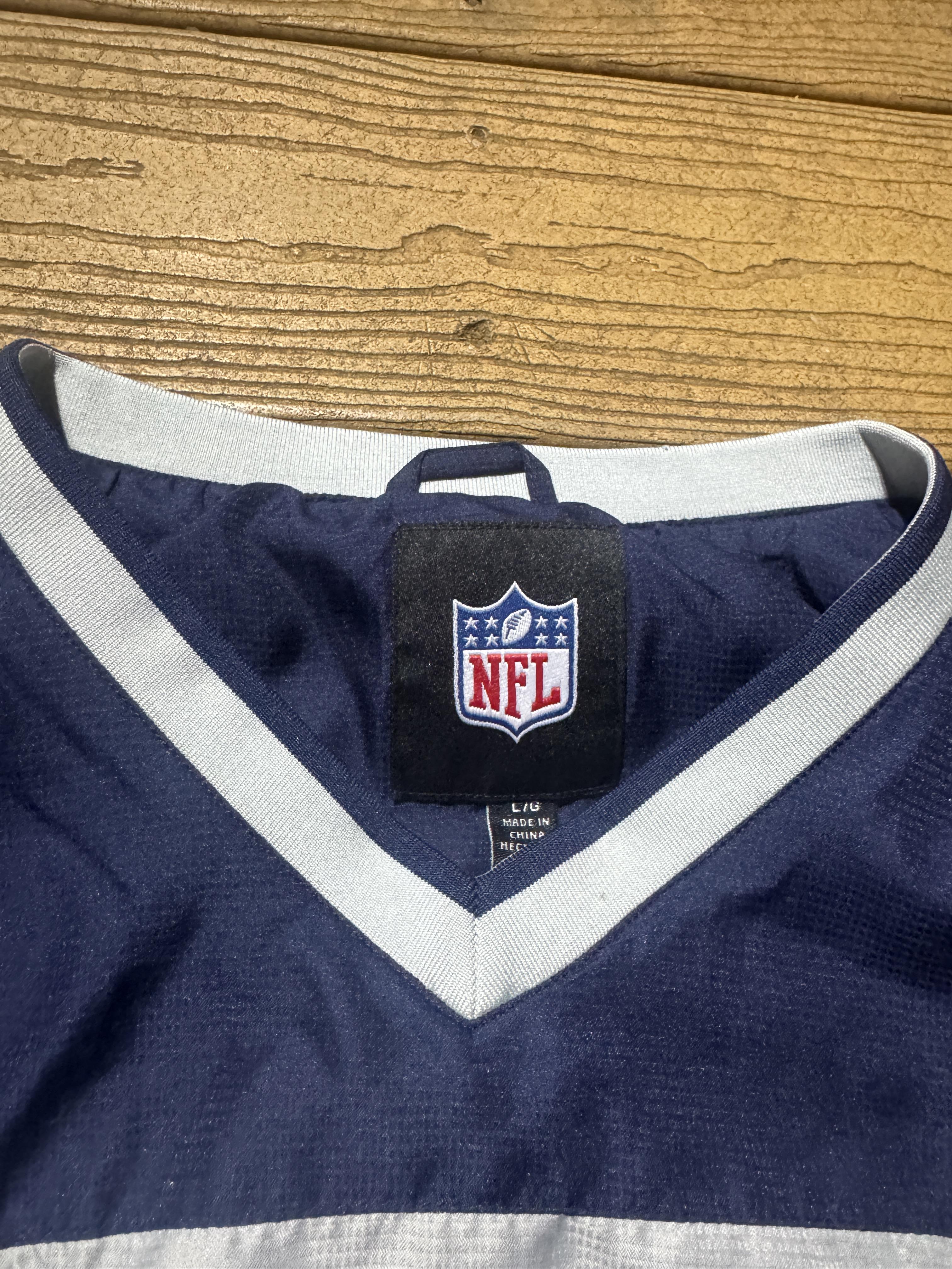 Dallas Cowboys Windbreaker Cropped Navy Vintage Pullover NFL Large – Image 4