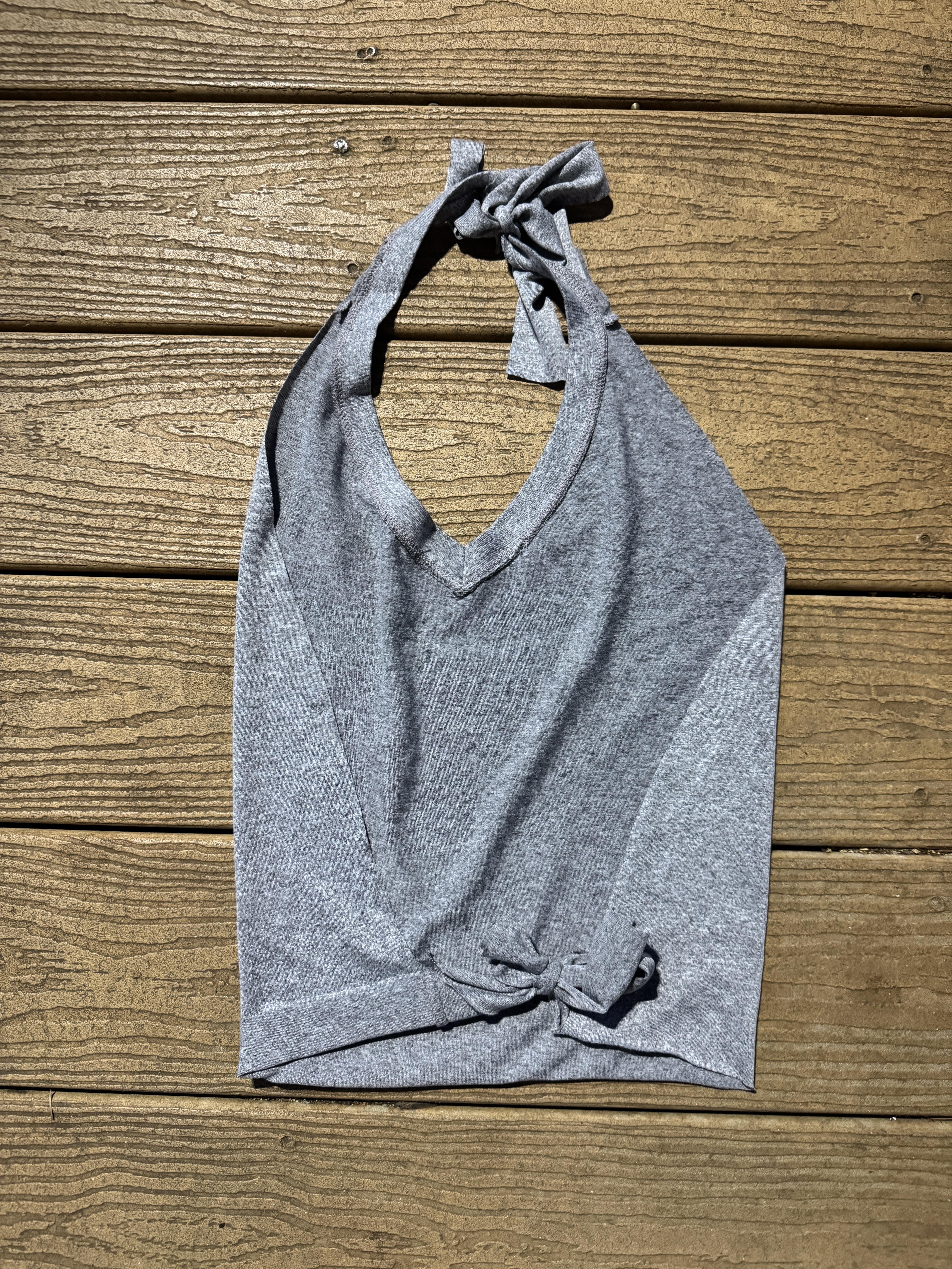 Oregon Ducks  Gray Vintage halter top one size – Image 2