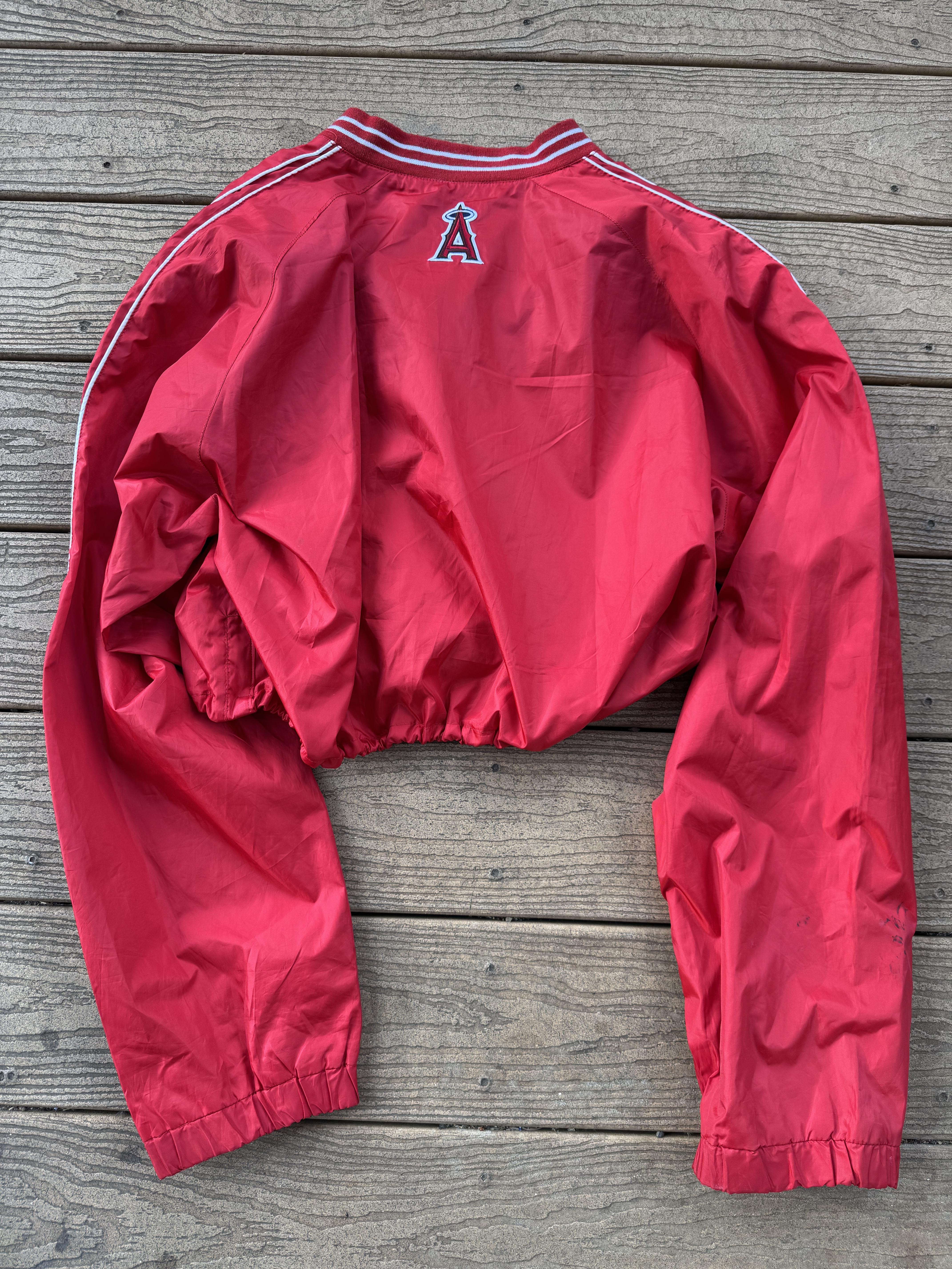 Los Angeles Angels Windbreaker Cropped Vintage Pullover Pro baseball MLB Large – Image 7