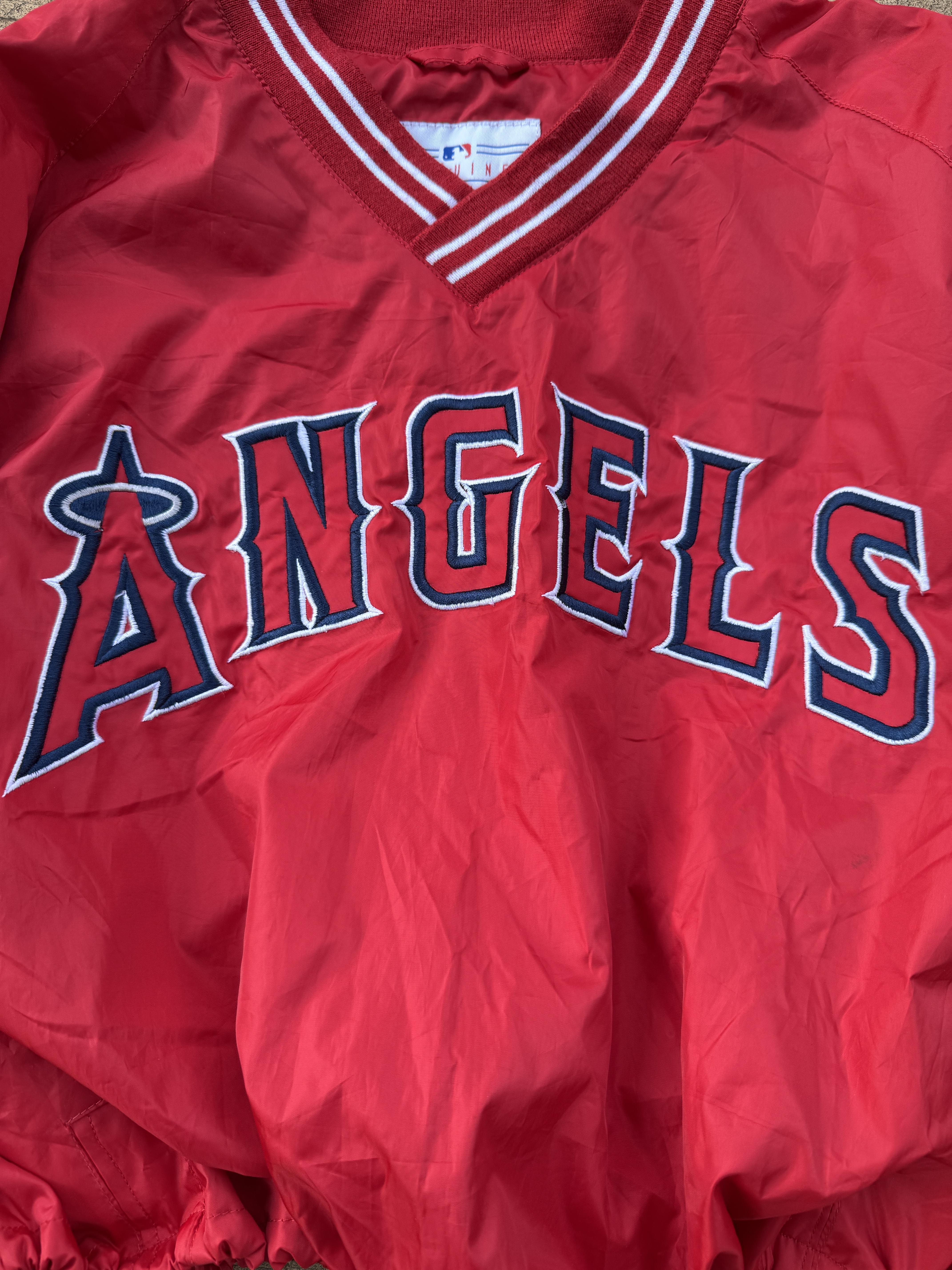 Los Angeles Angels Windbreaker Cropped Vintage Pullover Pro baseball MLB Large – Image 2