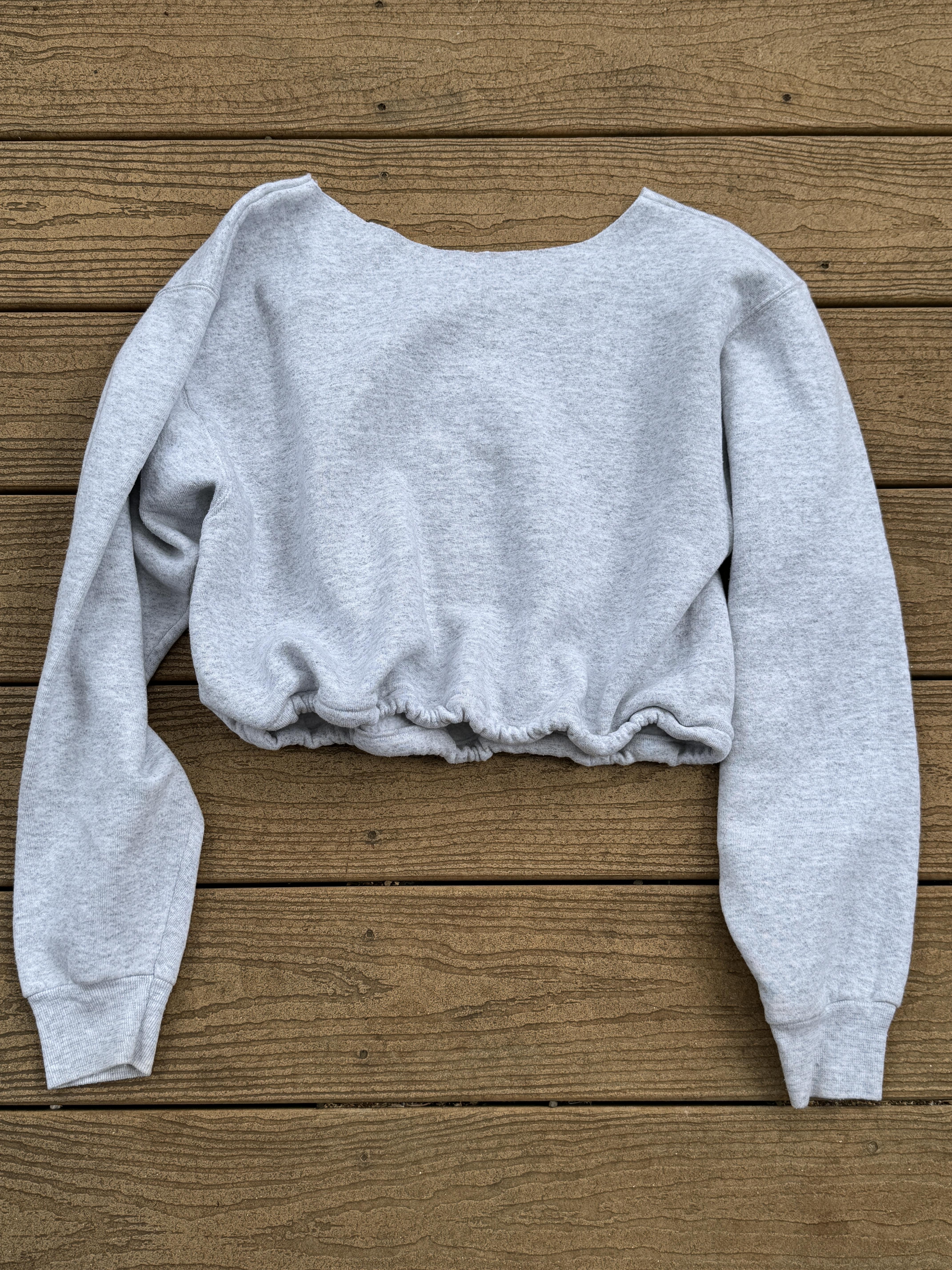 Carolina Panthers Crop Gray Sweatshirt Vintage NFL Small – Image 2