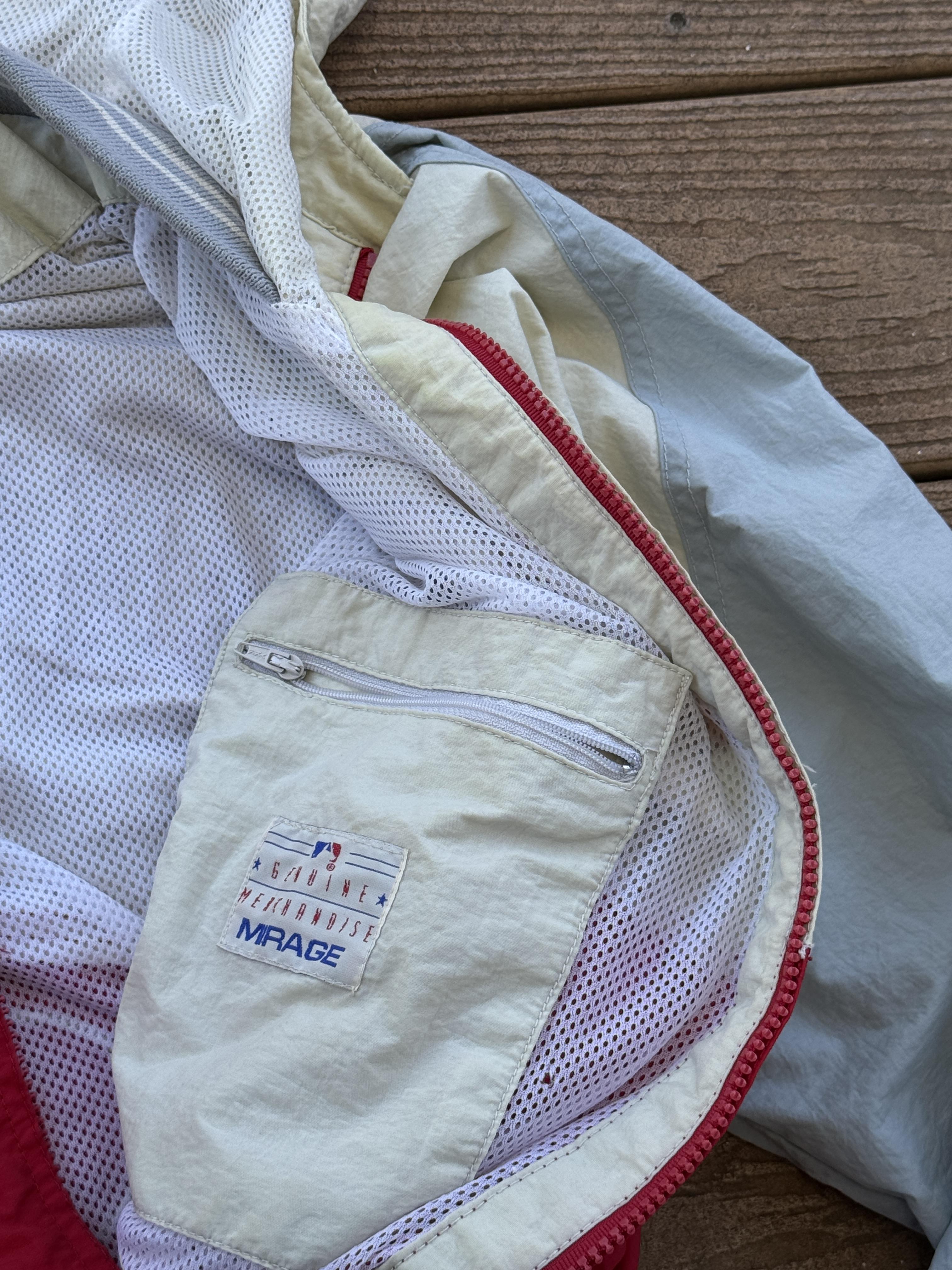 Cincinnatti Reds Vintage Cropped Colorblock Zipped Windbreaker Jacket Large – Image 9