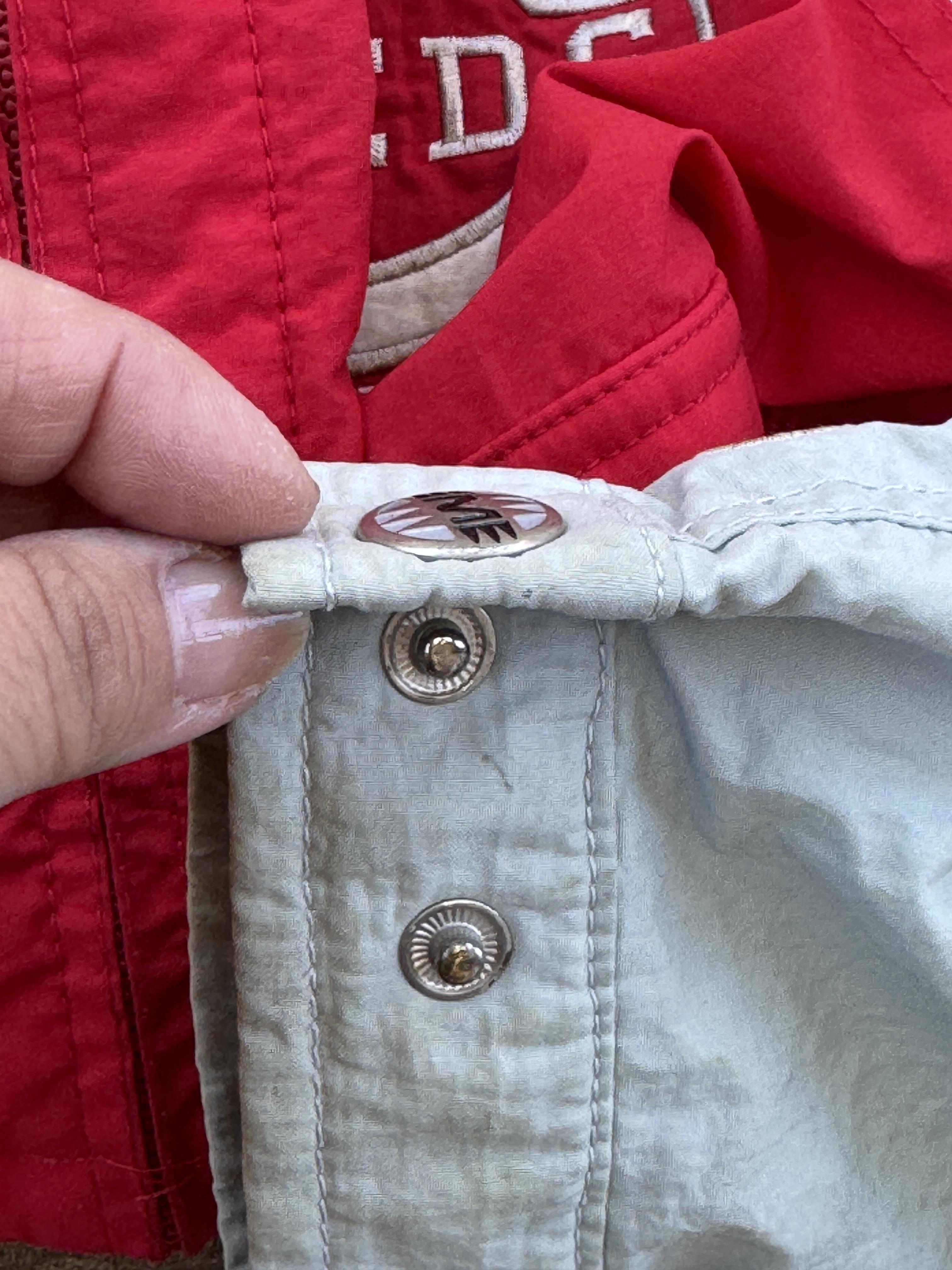 Cincinnatti Reds Vintage Cropped Colorblock Zipped Windbreaker Jacket Large – Image 8