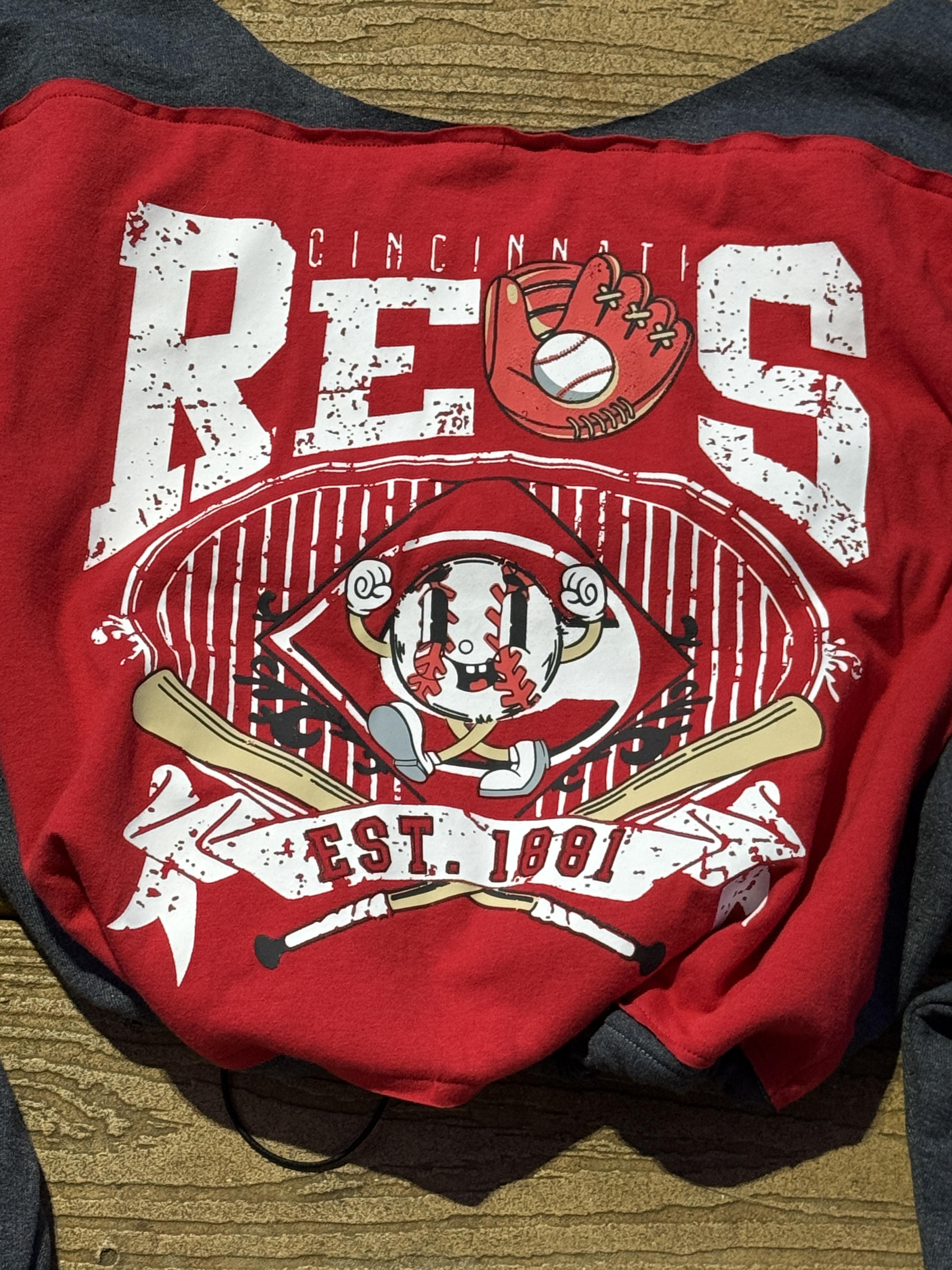 Cincinnatti Reds Charcoal Crop Sweatshirt Vintage MLB One Size  – Image 3