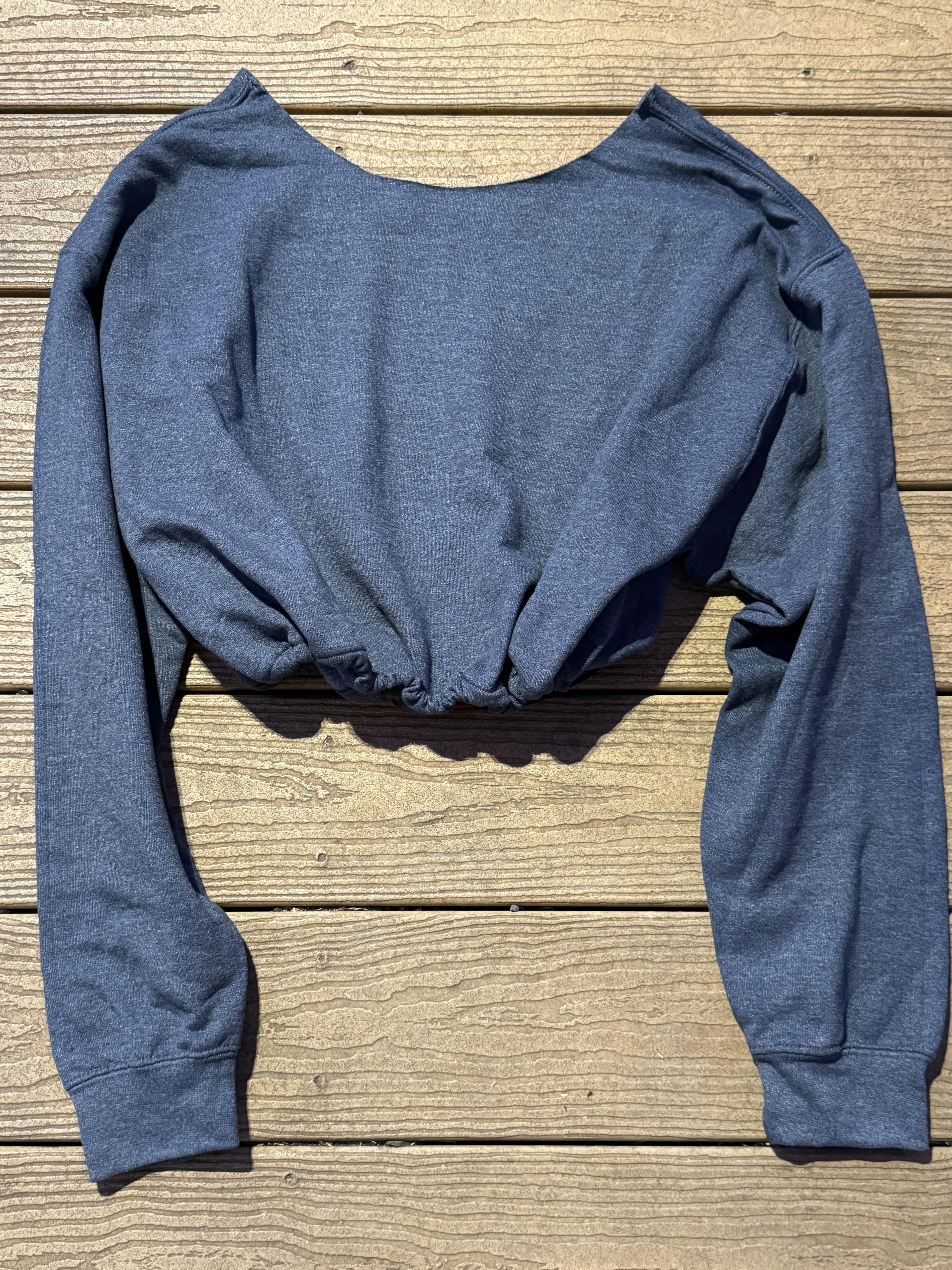 Cincinnatti Reds Charcoal Crop Sweatshirt Vintage MLB One Size  – Image 2