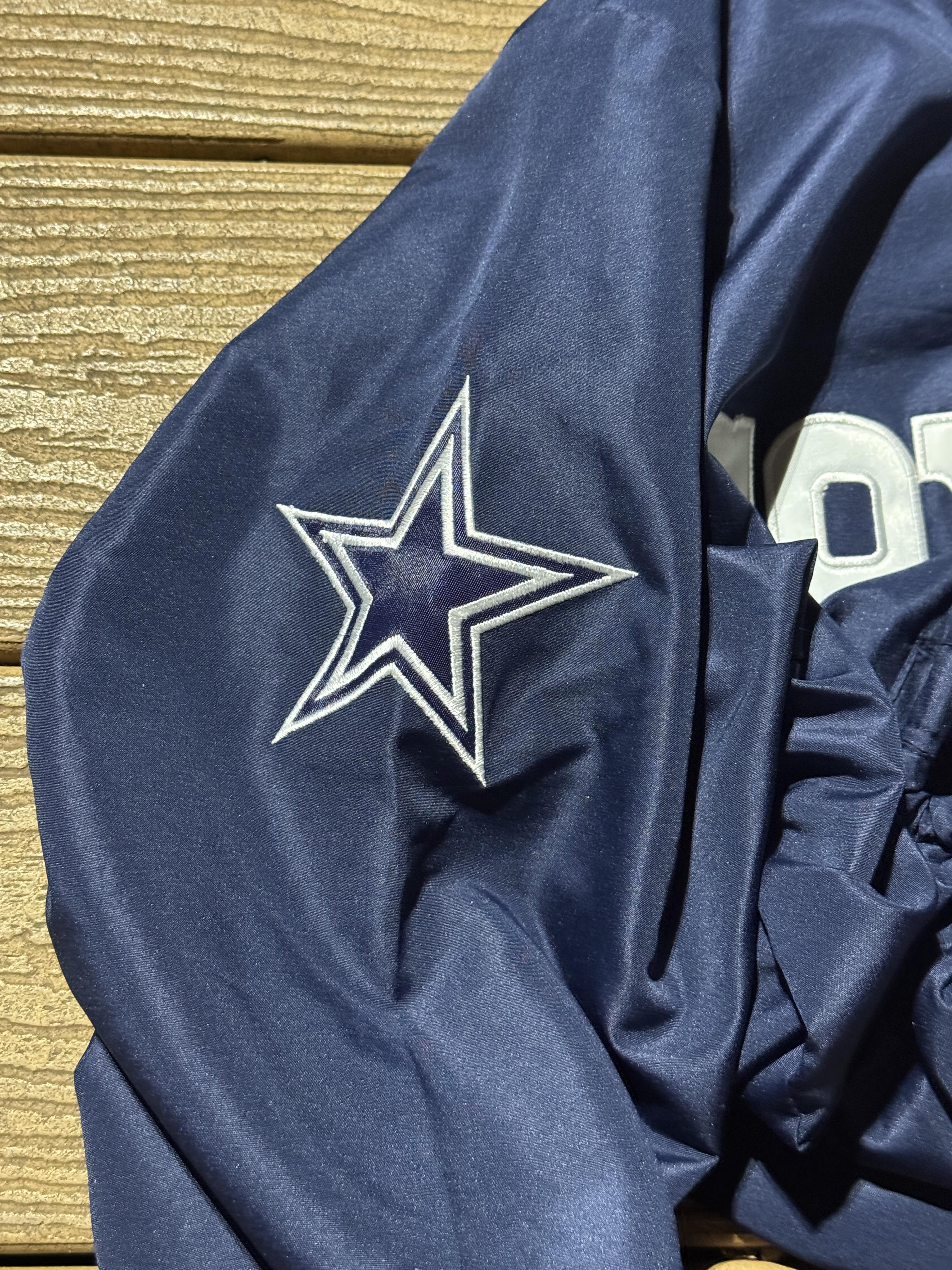 Dallas Cowboys Windbreaker Cropped Navy Vintage Pullover NFL Small – Image 4
