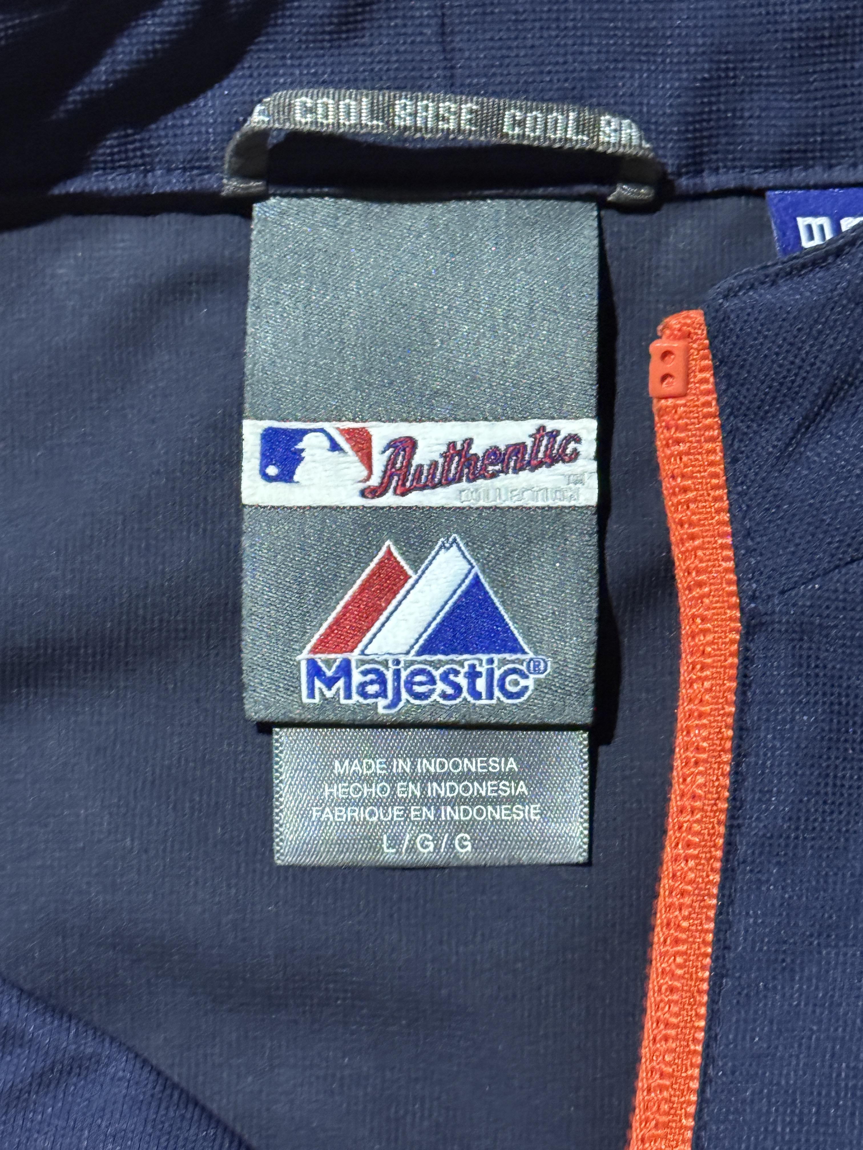 Detroit Tigers Windbreaker Cropped Navy Vintage Pullover MLB Large SOLD OUT – Image 4