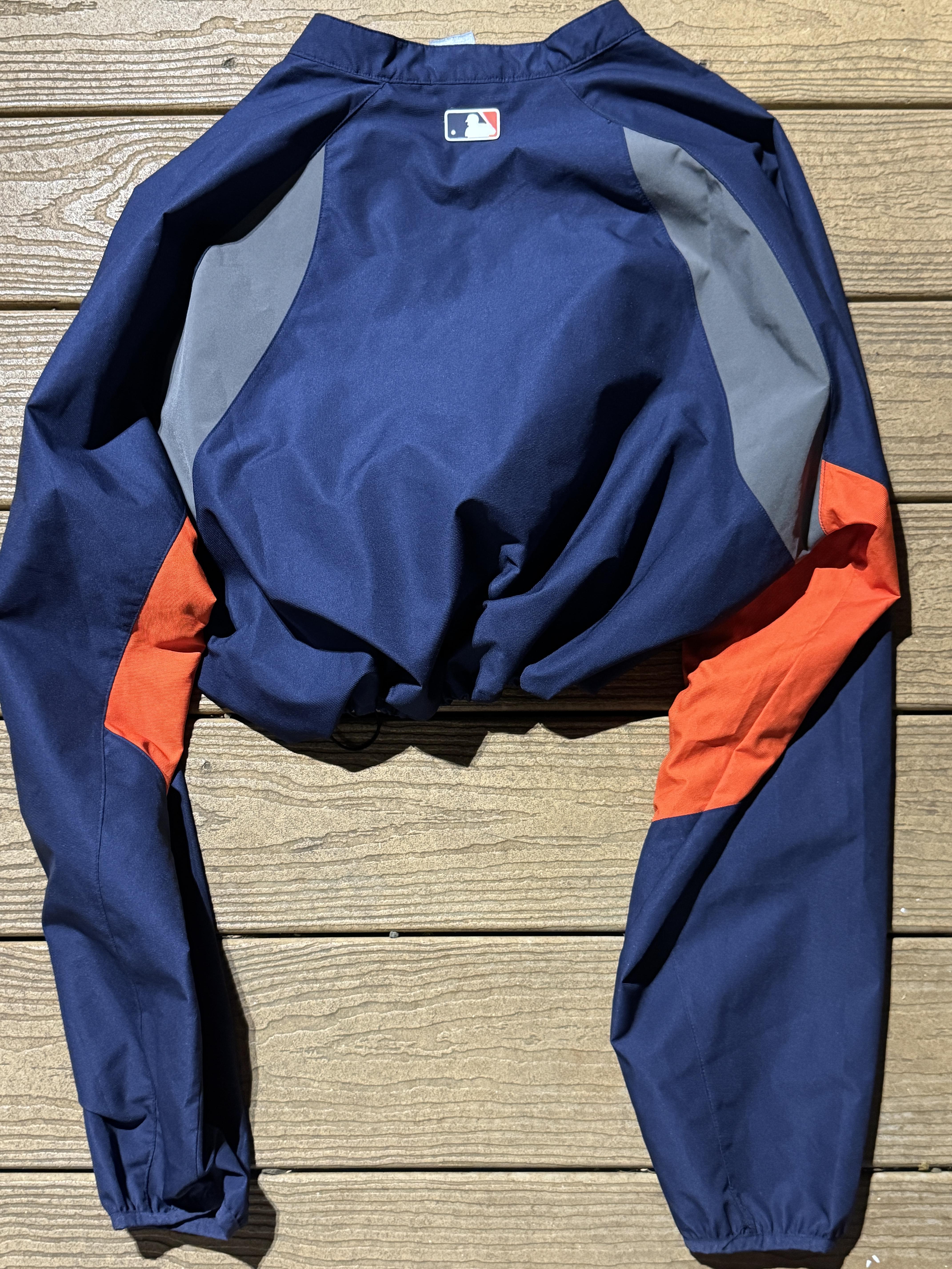 Detroit Tigers Windbreaker Cropped Navy Vintage Pullover MLB Large SOLD OUT – Image 2