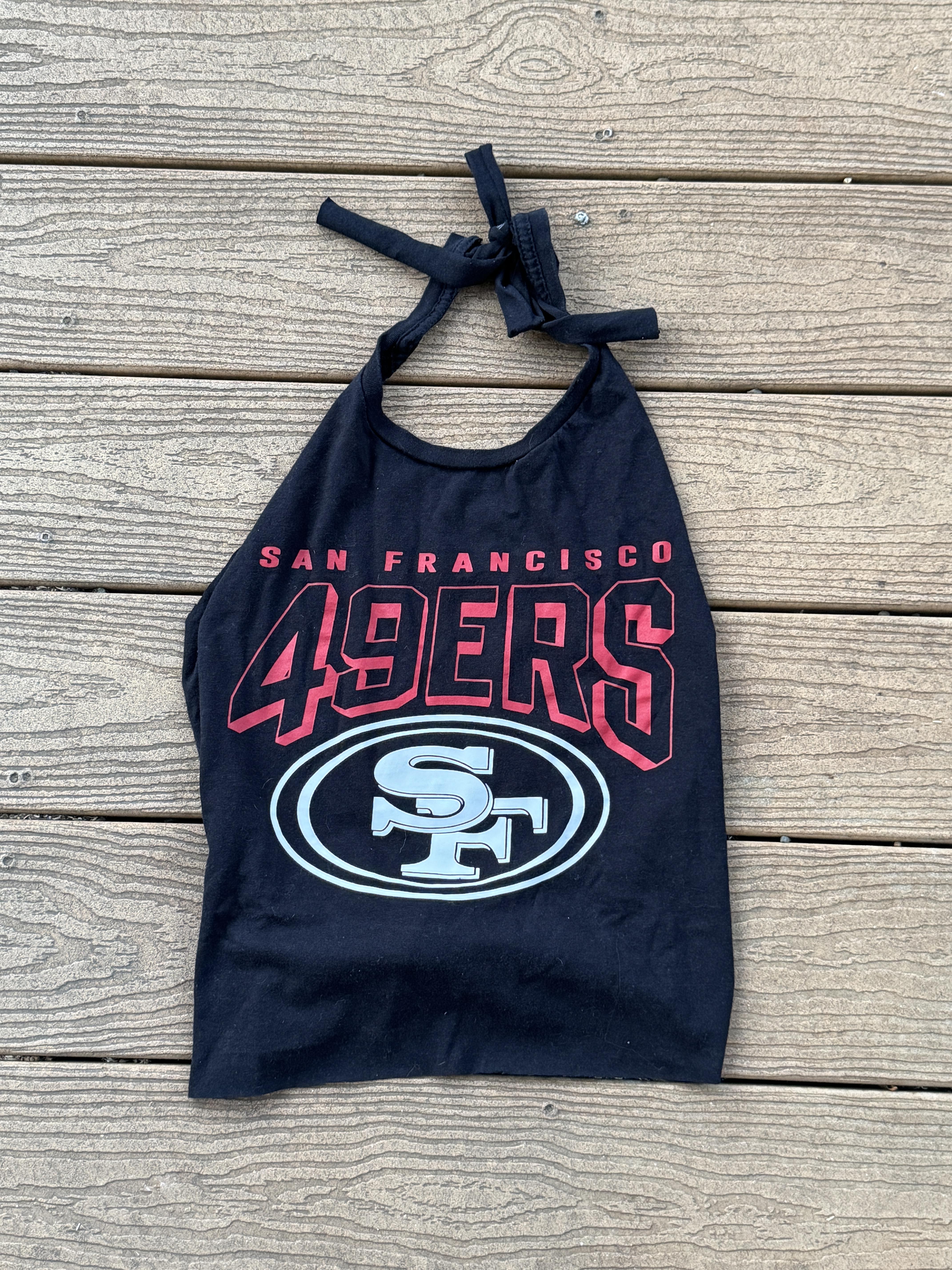 49ers Vintage Reworked Halter Top NFL Black One Size – Image 1