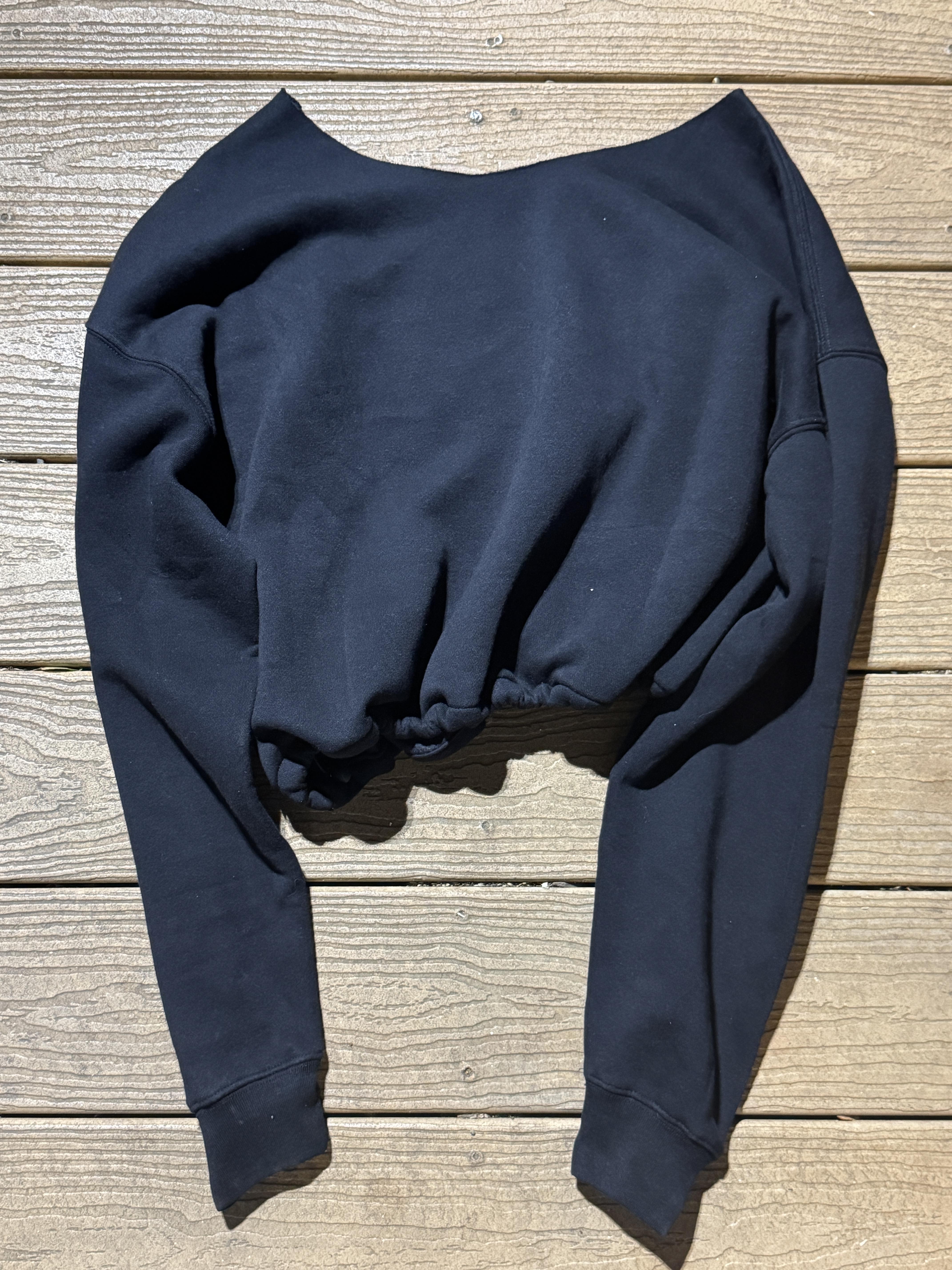 Cincinnatti Bengals Crop Sweatshirt Vintage NFL One Size Black – Image 2