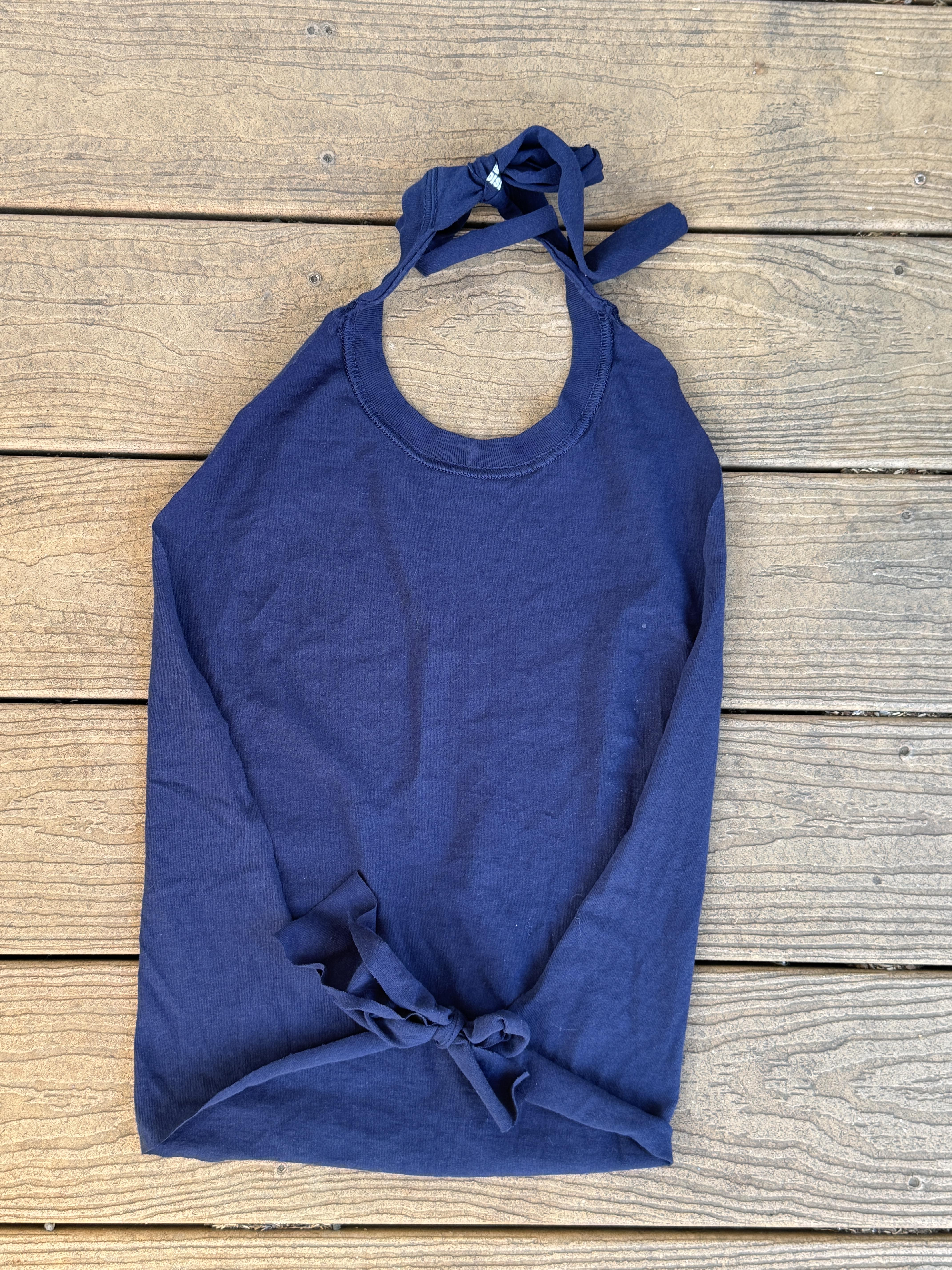 Angels Vintage Navy MLB Reworked Halter Top One Size – Image 2
