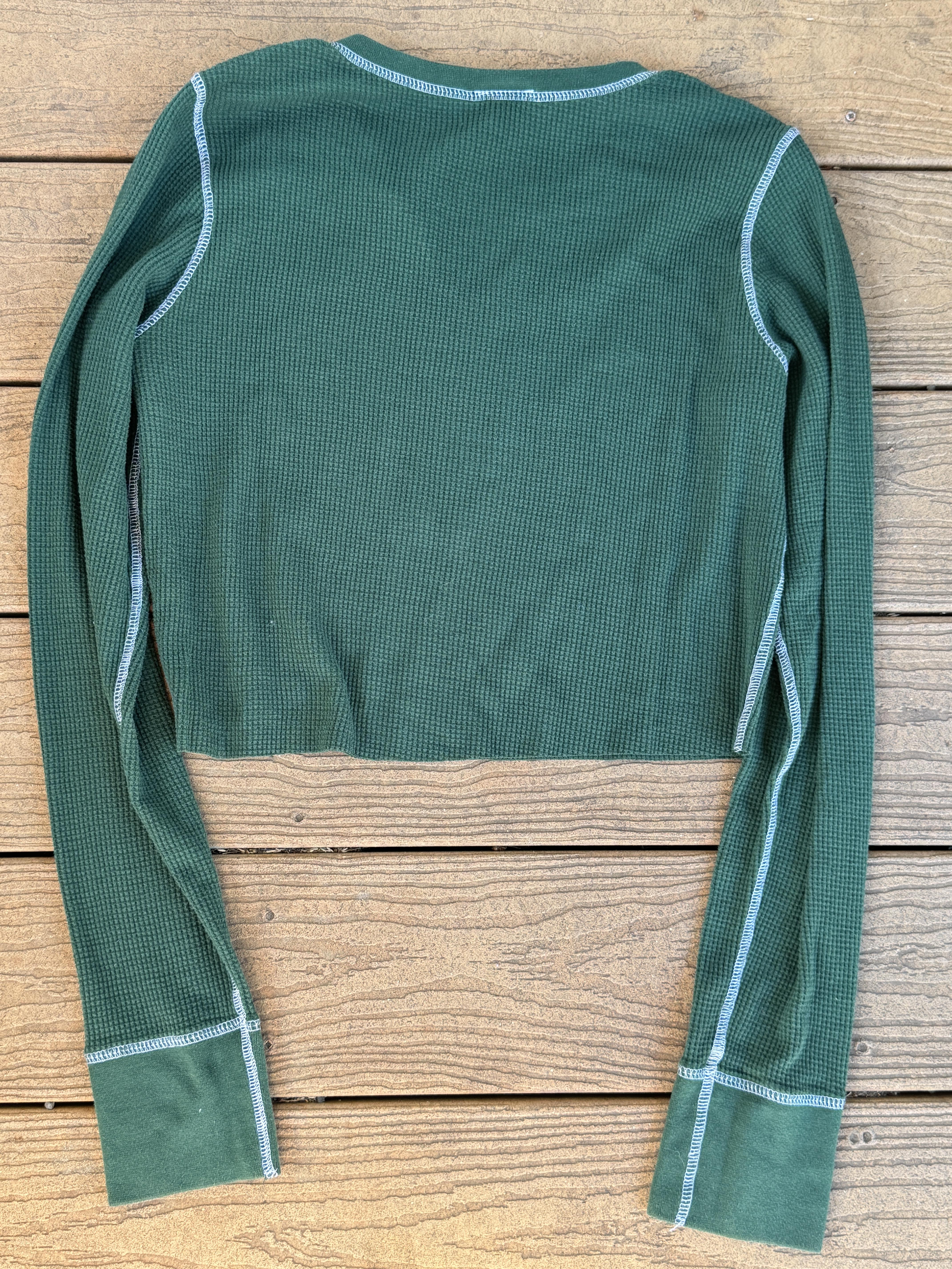 Green Bay Packers Crop Long sleeve Green Tee Vintage NFL Medium – Image 2