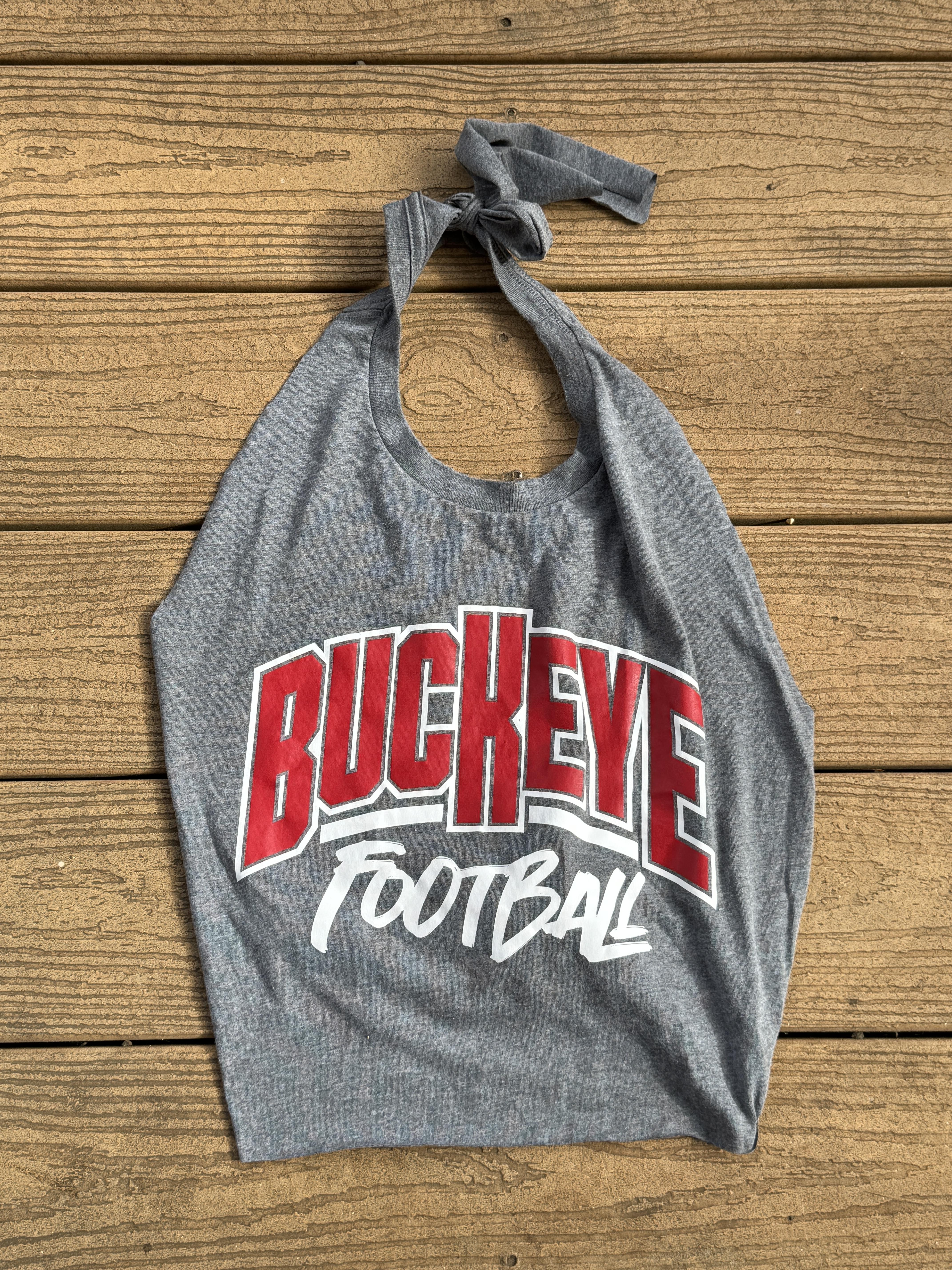 Ohio State Buckeyes Vintage halter top Charcoal One Size – Image 1