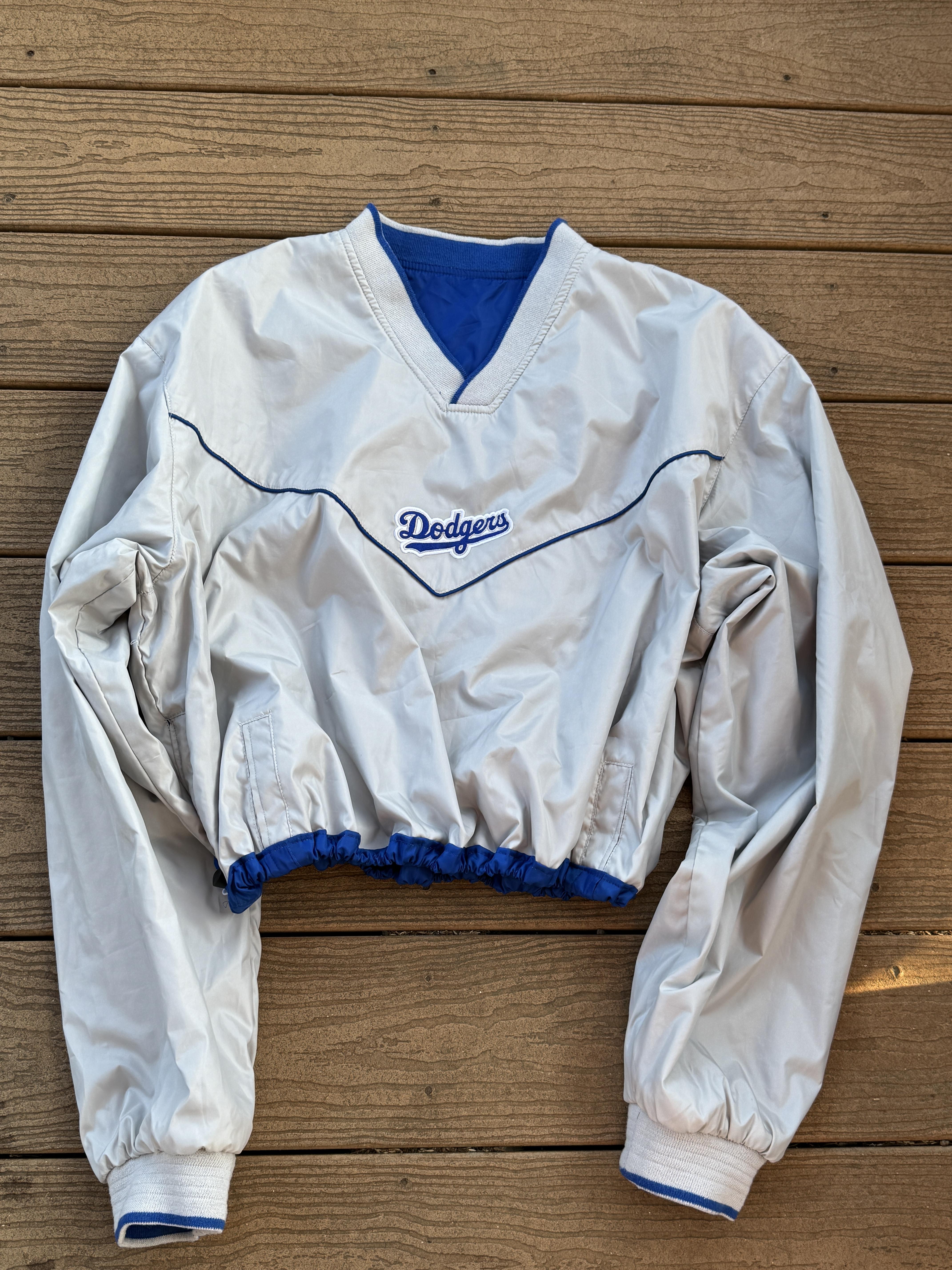 Los Angeles Dodgers Reversible Windbreaker Cropped Vintage Pullover MLB Baseball Large – Image 5