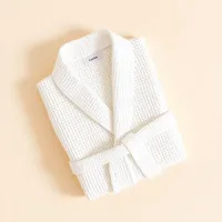 Waffle Weave Cotton Robe – 100% cotton waffle weave, One size