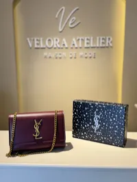 YSL Sunset Super Master Burgundy Bag with Package  – Image 1