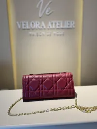 Dior Caro Top Handle Super Master With Package (Burgundy) – Image 7