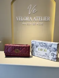 Dior Caro Top Handle Super Master With Package (Burgundy) – Image 2